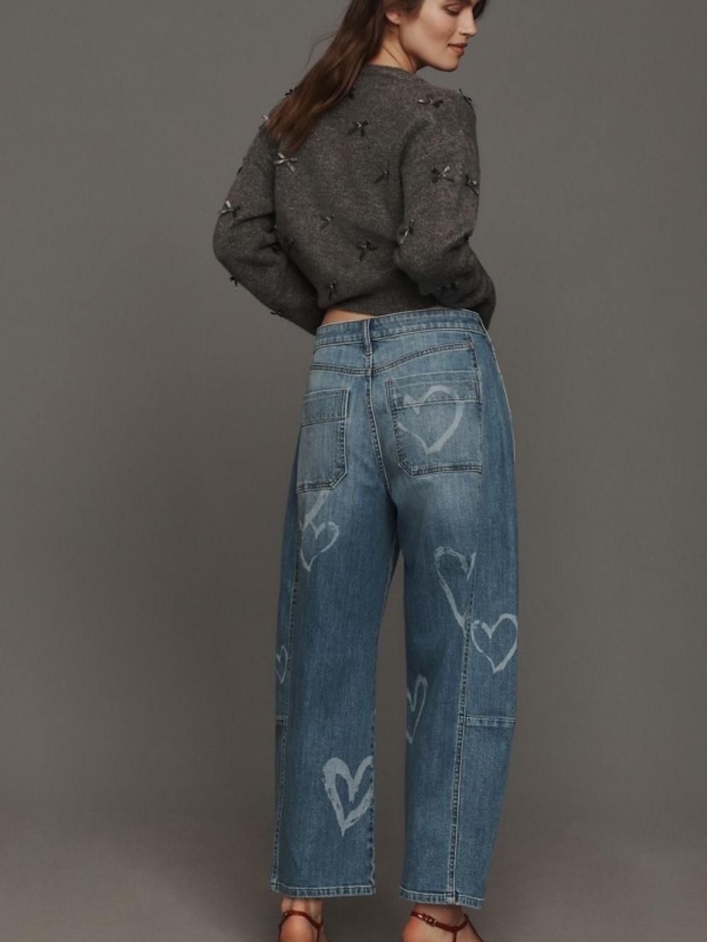 Pilcro The Kenna Mid-Rise Heritage Barrel Jeans Heart Icon Edition Sizes 28 - Picture 3 of 14